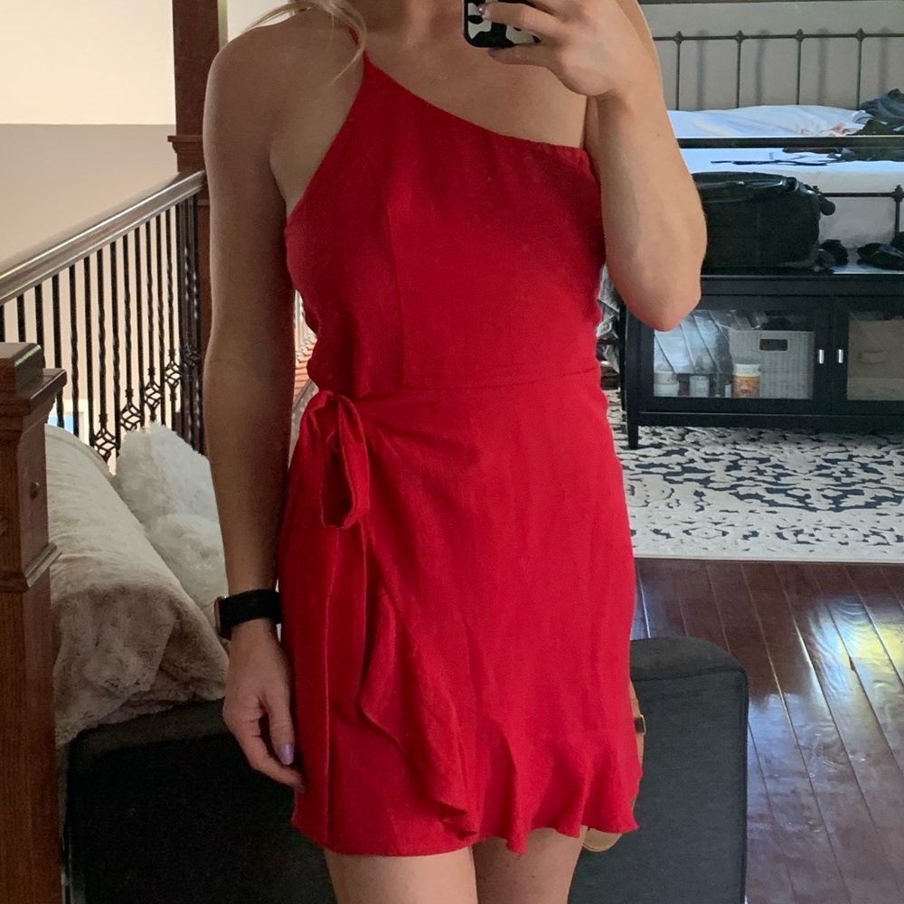 Red Asymmetrical Dress